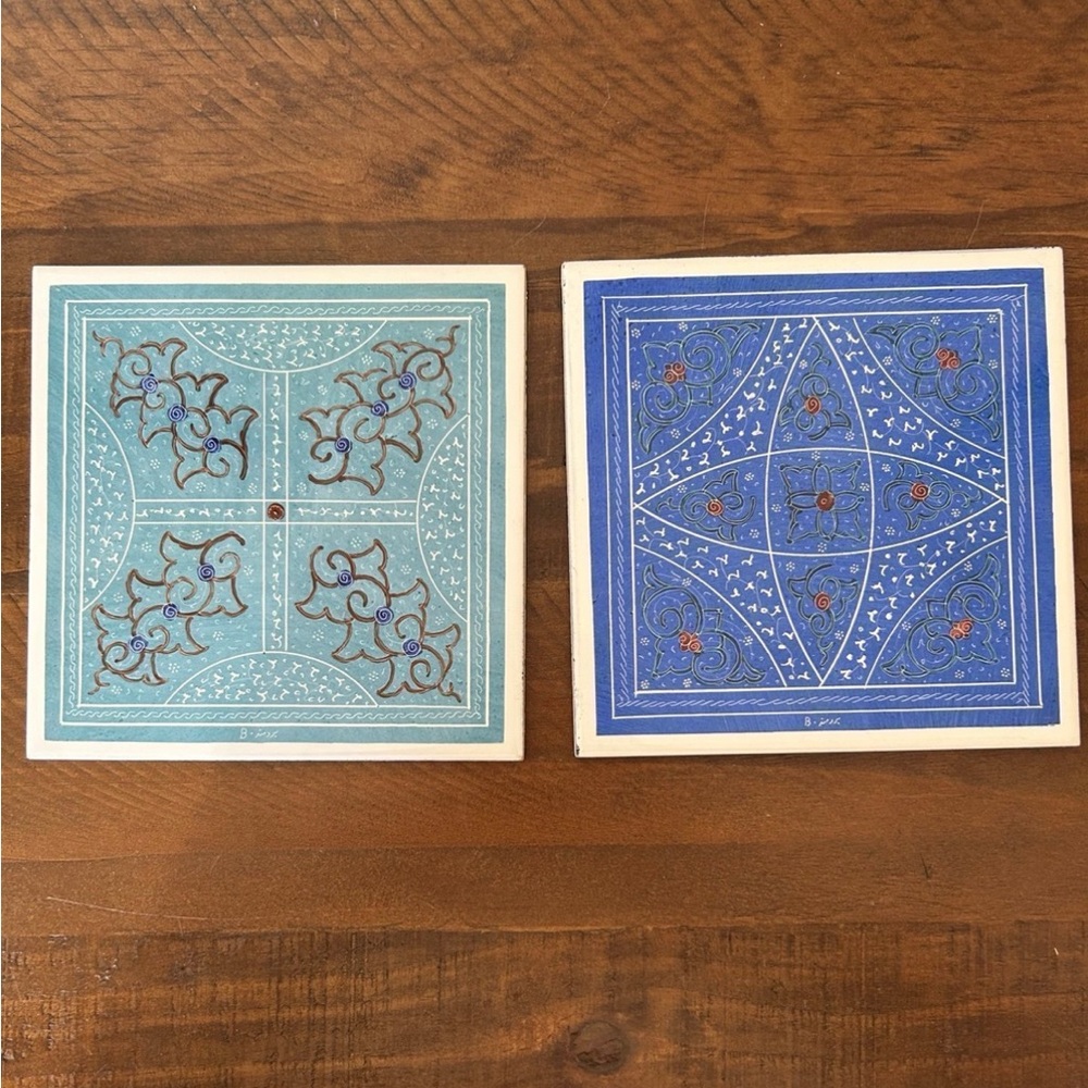 Hand painted ceramic tile